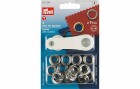 Prym Ösen + Scheiben 11 mm Silber, 15 Stück