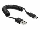 DeLock USB-mini-Spiralkabel 20-60cm, A-MiniB(5-Pol), USB