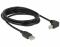 DeLock Delock USB2.0-Kabel A-B: 3m, USB-B Anschluss 90ø