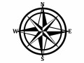 Wallxpert Wanddekoration Kompass 55 x 55 cm, Motiv: Kompass