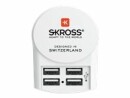 SKROSS USB-Wandladegerät Euro, 4 x USB-A, 24 W, Weiss