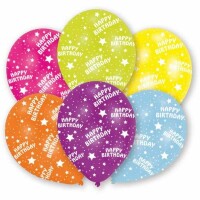 NEUTRAL Ballons Happy Birthday 6 Stk. INT995687 27.5cm, Kein