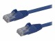 StarTech.com - 1m CAT6 Ethernet Cable, 10 Gigabit Snagless RJ45 650MHz 100W PoE Patch Cord, CAT 6 10GbE UTP Network Cable w/Strain Relief, Blue, Fluke Tested/Wiring is UL Certified/TIA - Category 6 - 24AWG (N6PATC1MBL)