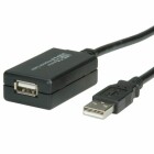 VALUE USB 2.0 Verlängerung - aktiv, mit Repeater - schwarz, 12 m