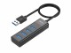 onit USB-A-Hub, Stromversorgung: USB, Anzahl Ports: 4