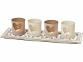 Boltze Windlicht 5er-Set, Beige; Rosé