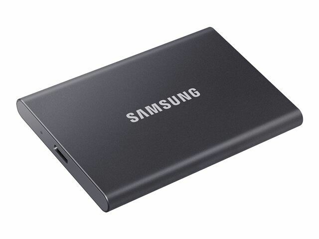 Samsung Externe SSD Portable T7 Touch, 1000 GB, Silber, Stromversorgung:  Per Datenkabel, Speicherkapazität total: 1000 GB, Speicherverschlüsselung:  256-Bit-AES, Detailfarbe: Silber, Dateisystem: exFAT (Windows & Mac OS),  Schnittstellen: Type-C USB 3.1
