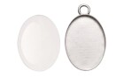 Glorex Anhänger Cabochon Oval, 27 x 19 mm, Detailfarbe: Silber