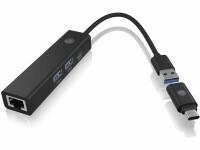 RaidSonic ICY BOX USB-Hub IB-HUB1439-LAN, Stromversorgung: Per