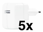 Apple 12W USB Power Adapter (Netzteil) für iPad und iPhone BULK - 5er Pack