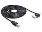 DeLock Delock Easy-USB2.0-Kabel A-B: 3m, USB-A Anschluss 90ø