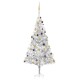 vidaXL Künstlicher Weihnachtsbaum Beleuchtung & Kugeln Silber 240 cm