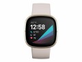 Fitbit GPS-Sportuhr Sense Weiss/Gold, Touchscreen: Ja