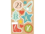 Braun + Company Adventskalender Zahlen Color 4 Blatt, 1-24, Motive