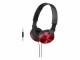 Bild 2 Sony On-Ear-Kopfhörer MDR-ZX310 Schwarz; Rot, Detailfarbe: Rot