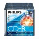 PHILIPS   CD-R    Slim       80MIN/700MB - CR7D5NS10 52x     foil            10 Pcs
