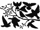 Esschert Design Fensterfolie Vogelsilhouetten auf Ast 33 x 23 cm