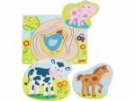 Goki Kleinkinder Puzzle Bauernhoftiere, Motiv: Tiere