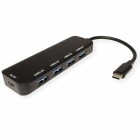 VALUE USB 3.2 Gen 1 Hub - 4fach - Typ C Anschlusskabel