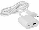 Max Hauri USB A+C-Verlängerung mit Zuleitung 1.5 m Weiss