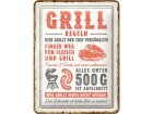 Nostalgic Art Schild Grill-Regeln 15 x 20 cm, Metall, Motiv