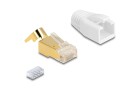 DeLock Stecker RJ45, S/FTP, Cat.7 25 Stück, Transparent