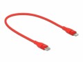 DeLock USB-Kabel USB C - Lightning 0.5 m, Rot