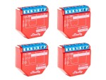 Shelly Plus 1PM WiFi-Switch, Viererpack, Detailfarbe: Rot