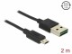 DeLock Delock Easy-USB2.0-Kabel A-MicroB: 2m, Beide