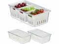 relaxdays Kühlschrankorganizer 600 g, 3 Stück, Transparent/Weiss