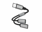 4smarts USB 2.0-Y-Kabel textil USB C - 2x USB