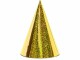 Partydeco Partyhüte holografisch Gold, 16 x 10 cm, 6