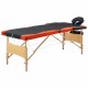 vidaXL Massagetisch Klappbar 3 Zonen Holz Schwarz und Orange