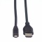 Bild 1 Roline HDMI-Micro HDMI Verbindungskabel - 2 m - Highspeed - 4K - 3D - Schwarz