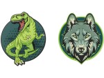 Schneiders Badges Dino + Wolf, 2 Stück, Bewusste Eigenschaften