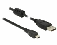 DeLock USB2.0-Kabel, A-MiniB, 50cm, Schwarz