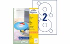 Avery Zweckform CD-Etiketten L6043-100 Ø 117 mm, Klebehaftung: Permanent