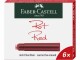 Faber-Castell Tintenpatrone Rot, 6 Stück, Detailfarbe: Rot, Tintenart
