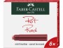 Faber-Castell Tintenpatrone Rot, 6 Stück, Detailfarbe: Rot, Tintenart