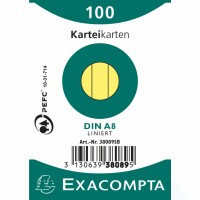 EXACOMPTA Karteikarten A8 38089SB gelb liniert 100 Stk., Kein