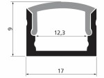 Eglo Professional Aufbauprofil 17mm Opal, Weiss, 1 m, Breite: 1.7