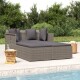 vidaXL Sonnenliege mit Kissen Grau 182x118x63 cm Poly Rattan