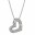 Collier Silber Zirkonia Herz 42 cm