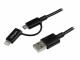 StarTech.com - 1m Black Apple 8-pin Lightning or Micro USB to USB Combo Cable