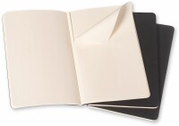 MOLESKINE Notizheft Cahier A6 704918 blanko, schwarz 3 Stück