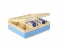 Ibili Teebeutel-Box 6 Fächer, Blau/Braun, Detailfarbe: Blau