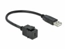 DeLock Keystone-Modul USB2.0 USB-A ? USB-C, 25cm schwarz, Modultyp