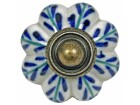 Originals Möbelgriff Blume Keramik/Metall, Blau/Weiss, Eigenschaften