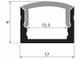 Eglo Professional Aufbauprofil RAVELO 17mm Satiniert, Weiss, 1 m, Breite