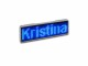 Sertronics LED Name Tag, 11x44 Pixel, USB, Rahmen silber - LED blau